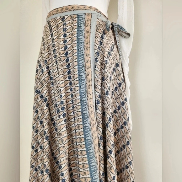 || FREE PEOPLE || wrap skirt, maxi, layered, dressy, boho, size 0 - Picture 4 of 8